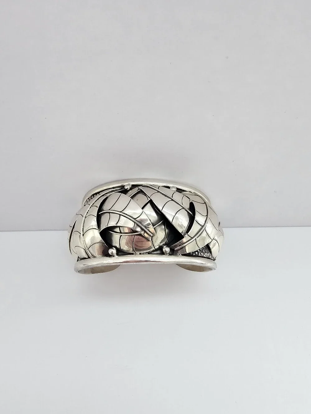 Dominique Dinouart DDD Mexico 925 Sterling Silver Leaf Cuff Bracelet New